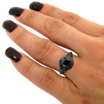 Yaffie ™ Custom-Made Black Diamond Ring with 2.5ct TDW of Gold Elegance