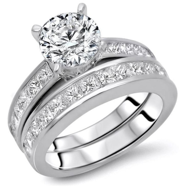 Enhanced Round Diamond Engagement Ring Set - Yaffie Gold with 2 1/2ct TDW