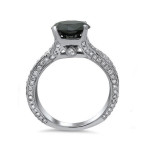 Yaffie ™ Custom Black Diamond Bridal Set with 4.4ct Total Weight in Gold Triple Band.