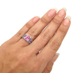 Yaffie Custom Cushion Pink Sapphire & Black Diamond Ring - GIA Certified, 2 1/6ct TGW & 1/3ct TDW
