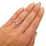 Morganite and Diamond Engagement Ring Set in Yaffie Rose Gold