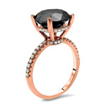 Yaffie™ Crafts Stunning Black Diamond Engagement Ring with Rose Gold and 3.25ct Total Diamond Weight.