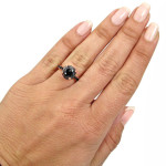 Yaffie handcrafted Rose Gold Engagement Ring stuns with 3ct of Black Round Diamonds.