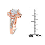 Elegant Yaffie Rose Gold Ring with 5/8ct TDW Diamonds and Cushion-cut Moissanite for Engagements