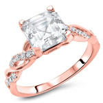 Rose Gold Moissanite and Diamond Bridal Set - Sparkling 2/5ct Twinkle!