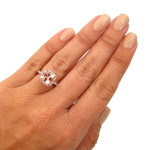 Rose Gold Morganite Engagement Ring with Diamond Detail (1/4ct) in Cushion Cut