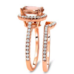 Rose Gold and Diamond Bridal Set with Morganite of Yaffie