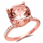 Morganite Diamond Engagement Ring in Yaffie Rose Gold with 1/3ct Total Diamond Weight
