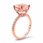 Morganite Diamond Engagement Ring in Yaffie Rose Gold with 1/3ct Total Diamond Weight