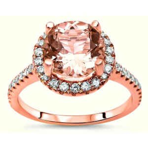 Yaffie Rose Gold Morganite & Diamond Ring (1/3ct TDW)