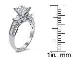 3-Stone Princess Cut Diamond Engagement Ring with 1 1/2ct TDW in Yaffie White Gold.
