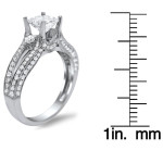 Engage with Elegance: Yaffie 1 1/2ct TDW Princess Cut Diamond Engagement Ring in White Gold