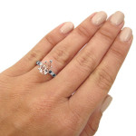 Yaffie™ Custom White Gold Morganite Engagement Ring with Black Diamond Accents - 1 1/2ct TGW & 1/3ct TDW