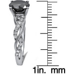 Custom Yaffie™ 1 1/3ct TDW Black Diamond White Gold Engagement Ring