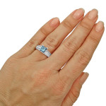 Captivating Blue Princess-cut Diamond Ring - Yaffie White Gold 1.4ct TDW Engagement