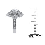 Vintage Style Enhanced Diamond Engagement Ring with 1 2/5ct TDW in Yaffie White Gold.