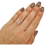 Yaffie White Gold Morganite Diamond Engagement Ring, Sparkling with 1 2/5ct TGW Round-cut Brilliance