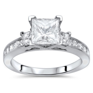 Enhanced Princess-cut Diamond Engagement Ring in Yaffie White Gold - 1 3/4ct TDW