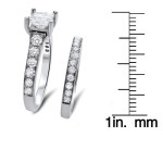 Yaffie Princess-cut Diamond Bridal Set in White Gold with 1 3/4ct TDW