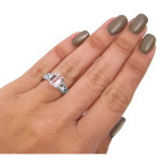 Dazzling Yaffie White Gold Ring: 1 3/4ct TGW Emerald Morganite with 1/6ct TDW Diamond