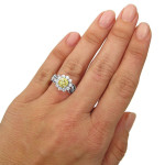 Yaffie Floral Yellow Diamond Engagement Ring - 1.6 ct of White Gold Brilliance