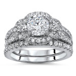 Enhanced Bridal Set with Yaffie White Gold and 1.6ct of Sparkling Round Diamonds.