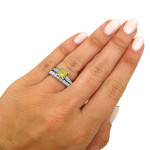 Yellow Princess-cut Diamond Bridal Set with 1 4/5ct TDW in Yaffie White Gold