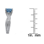 Princess-cut Blue Diamond Ring with 1.875ct TDW in Yaffie White Gold