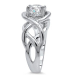 Yaffie 1 ct. Round Moissanite Infinity Knot Engagement Ring in White Gold