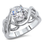 Yaffie 1 ct. Round Moissanite Infinity Knot Engagement Ring in White Gold