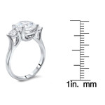 3-stone Engagement Ring with 1/2ct TDW Diamonds and Moissanite in Yaffie White Gold