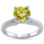 1ct Yellow Canary Diamond Solitaire Engagement Ring in Yaffie White Gold