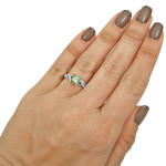 Green Princess Cut Diamond Engagement Ring - Yaffie White Gold Sparkles with 1ct TDW