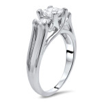 3-Stone Princess Cut Diamond Engagement Ring with 1ct TDW in White Gold by Yaffie
