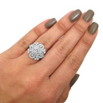 Vintage Inspired 1ct TDW Diamond Engagement Ring in White Gold by Yaffie