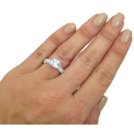 The Yaffie Cushion-cut Moissanite Engagement Ring with Diamonds
