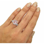 Morganite Diamond Engagement Ring Bridal Set with 2.1 CTW in Yaffie White Gold