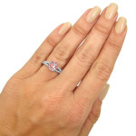 Morganite Diamond Engagement Ring - Yaffie White Gold 2 1/10ct TGW, Round-cut