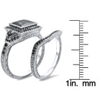 Yaffie ™ Black Princess-cut Diamond Engagement Ring Set in White Gold with 2 1/5ct TDW - A Dazzling Custom Creation!