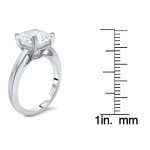 Yaffie White Gold 2.4ct Moissanite Solitaire with Asscher Cut for Engagement.