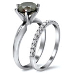 Yaffie™ Custom Black and White Diamond Bridal Set - Sparkling 2 3/4ct TDW on White Gold