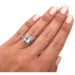 Yaffie ™ Bespoke White Gold Engagement Ring with 2 3/4ct TGW Morganite and 1ct TDW Black Diamond