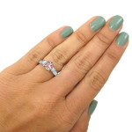 Morganite Diamond Engagement Ring: Yaffie White Gold, 2.75ct TGW Round-cut