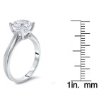 Round Moissanite Solitaire Engagement Ring with 2 7/8ct TGW in Yaffie White Gold