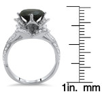 Handcrafted Yaffie ™ Lotus Ring with 3 1/10ct Round Black Diamonds in White Gold