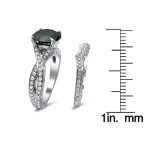 Yaffie ™ Custom Criss Cross Bridal Set with 3 1/2ct TDW Black Diamond in White Gold.