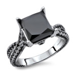 Yaffie TM Custom Black Diamond Twisted Shank Ring with 3 1/2ct TDW in White Gold