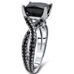 Yaffie TM Custom Black Diamond Twisted Shank Ring with 3 1/2ct TDW in White Gold