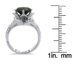 Yaffie Custom White Gold Set: 3.5ct TDW Black Round-Cut Diamond Ring & Band