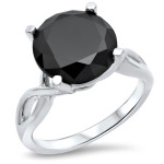 Yaffie ™ Custom Creation: A White Gold Ring with 3 3/4ct Total Diamond Weight featuring Black Diamonds